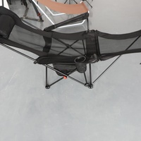 Fauteuil lune inclinable réglable et durable avec repose-jambes rembourré, structure métallique, portable, pliable, pour camping et plage, rangement rapide, personnalisable