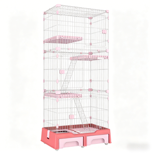 Grande <span class=keywords><strong>cage</strong></span> à chat d'intérieur à plusieurs niveaux avec plateformes et échelles pour parc de jeu pour animaux domestiques - Product Image 5
