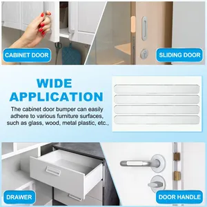 Bande de protection transparente autocollante en caoutchouc pour portes d'armoires, tampons anti-collision pour dessus de table en verre, patins antidérapants - Product Image 5