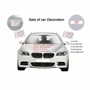 Custom design Car Cover National Day flag Adverting Flag Football Fans Spandex poliestere Car Hood Cover