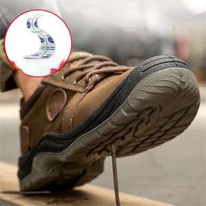 גברים של cowhide לנשימה עמיד למים בטיחות עבודה מגפיים נעלי עבודה חורף - Product Image 4