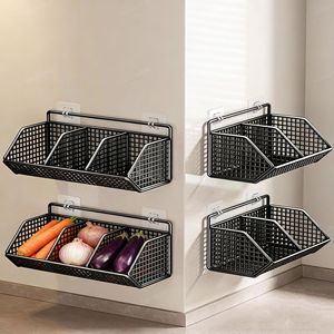 Wall Mounted <b>Storage</b> <b>Basket</b> Rectangle No Drilling Required Kitchen Spice Rack Modern Eco Friendly Organizer - Product Image 1