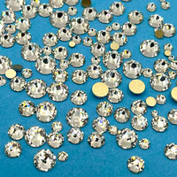 Lot de 10 grosses boîtes de 1440 pièces SS20 Violet 2088 Cuts 16 Facets Strass à dos plat non thermocollants pour robes et loisirs créatifs