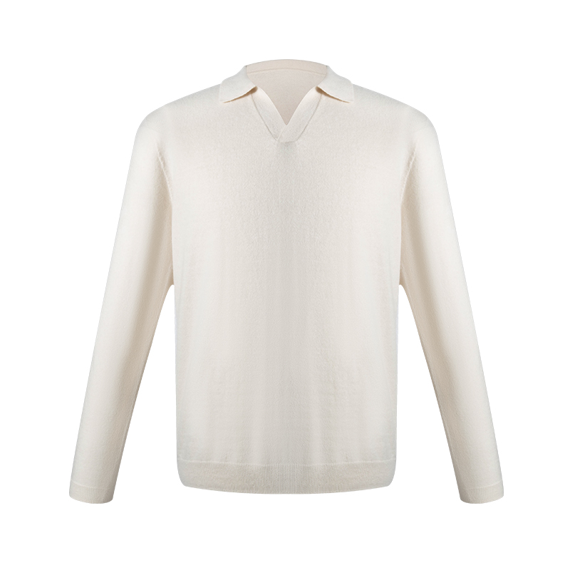 Seamless Winter Designer Polo Neck Long Sleeve Knitwear Fashion Knit Jersey Cashmere Custom Sweater Men
