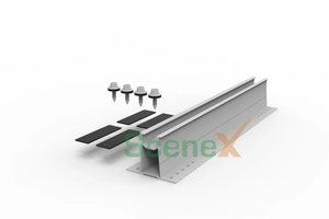 Installation rapide solaire <span class=keywords><strong>400</strong></span> Mini Rail en aluminium Railless support de montage Installation rapide pour support de toit <span class=keywords><strong>IBR</strong></span> en métal trapézoïdal - Product Image 2