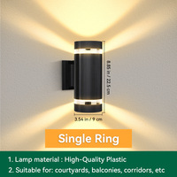 Lámpara de Pared LED Cuadrada y Cilíndrica de Aluminio para Exteriores, Moderna, Impermeable, de Color Negro, para Jardín, Villa, Porche