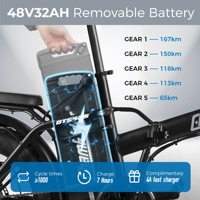 Vélo électrique Chamrider DTS425 avec pneus larges, double batterie, longue autonomie, certifié EN15194 pour la livraison de nourriture, disponible en entrepôt européen