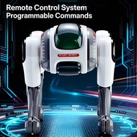 STEM Roboter-Haustier 2,4G RC Bionischer Stunt-Roboterhund mit Lebensechten Tricks, KI-Sprachinteraktion und Dynamischer LED-Beleuchtung und Musik