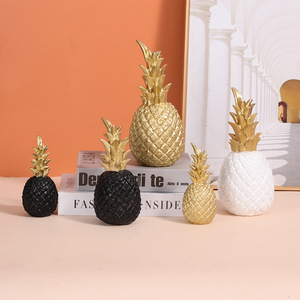 Décoration Moderne en Résine Ananas Noir et Or pour la Maison, le Salon, le Meuble TV, Petite Décoration Artisanale - Product Image 5
