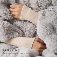 Jeté réversible ultra doux et luxueux en fausse fourrure de lapin, épais, chaud, imperméable, toutes saisons, lavable en machine, confortable et moelleux