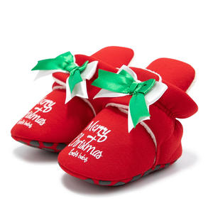 Zapatitos <span class=keywords><strong>de</strong></span> Bebé con Temática Navideña, Suela Suave Antideslizante, Decoración <span class=keywords><strong>de</strong></span> Lazo, Feliz Navidad, Primeros Pasos <span class=keywords><strong>para</strong></span> Recién Nacidos, OEM, ODM, Venta al Por Mayor - Product Image 6