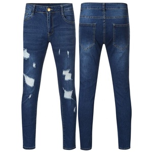 Jeans Ajustados Desgastados para Hombre, Talla Grande, Blancos, Elásticos, Pantalones Ajustados Urbanos de Mezclilla, Pantalones de Lápiz, Jeans Rotos - Product Image 5
