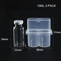 Boîte de rangement transparente pour flacons de 10 ml (2 pièces) – Organisateur et conteneur de protection pour peptides