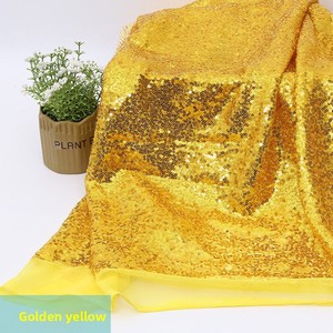 Tela de encaje de malla bordada de 3 mm para vestido de novia, tela de <span class=keywords><strong>punto</strong></span> elástica metálica con lentejuelas para vestidos de mujer y niñas, lista para enviar - Product Image 5
