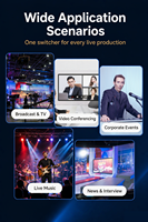 Console de production vidéo en direct 4K 12G-SDI, mélangeur vidéo de diffusion, console de studio 12 canaux pour événements en streaming, églises, nouvelles, directement de l'usine