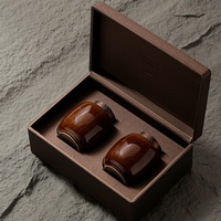 Boîtes d'emballage de thé en cuir de luxe avec contenants en céramique/verre, couleur personnalisée, vente en gros d'usine pour bonbons, aliments, emballage cadeau