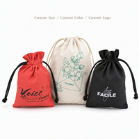 Sacs cadeaux en toile de coton et de lin recyclables et réutilisables avec logo personnalisé, en tissu sergé, pour cosmétiques, avec cordon de serrage
