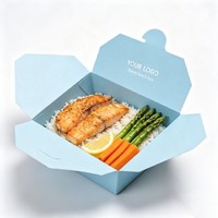 Boîte alimentaire en papier kraft personnalisée, boîte bento anti-graisse, conteneur à emporter avec couvercle, emballage de boîte à lunch écologique à emporter