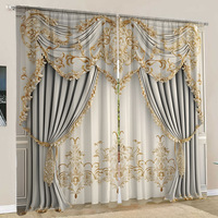 Rideaux de fenêtre imprimés numériquement en 3D pour la décoration du salon, rideaux sur mesure pour hôtel villa