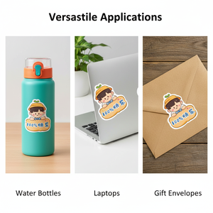 Hot Selling Printed Custom Vinyl Adhesive Die-Cut Water Cup Laptop Wall Home Decor Stickers - Product Image 3