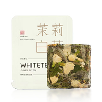 Thé blanc de Fuding au jasmin, thé blanc de pivoine en mini briques, thé blanc naturel parfumé aux fleurs, tranches de thé carrées compressées