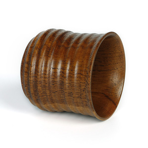 Japanese Style Wooden Teacup 6.5x6.8cm Nine Line <b>Cup</b> Coffee Brown For Afternoon <b>Tea</b> - Product Image 2