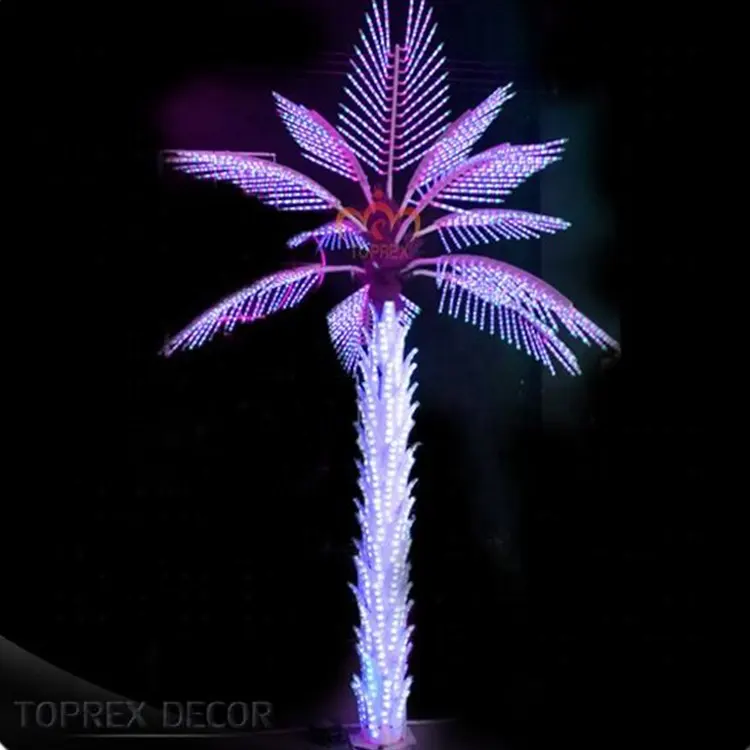 Toprex özelleştirilebilir uzun ömürlü noel dekoratif aydınlatma Led kapalı yapay hindistan cevizi Neon palmiye ağaçları satılık