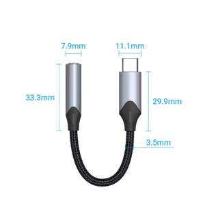 <span class=keywords><strong>Adaptador</strong></span> de Audio de 3.5mm Hembra <span class=keywords><strong>a</strong></span> <span class=keywords><strong>USB</strong></span> Tipo-C Macho, 10cm, Gris - Conecta Auriculares <span class=keywords><strong>a</strong></span> Dispositivos <span class=keywords><strong>USB</strong></span>-C para Escuchar Música - Product Image 6