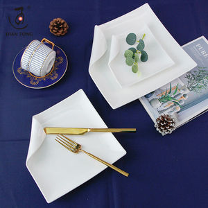 DianTong Juego de Platos de Porcelana de Cerámica Moderna Cuadrados de 10.5 Pulgadas, Vajilla Comercial al por Mayor con Logotipo Personalizado para Hoteles y Restaurantes - Product Image 2