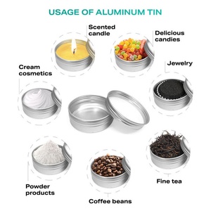 <b>Aluminum</b> Round 60ml Craft Candle Jars with Screw Cap and Matte Finish Offset Printing Eco Friendly <b>Containers</b> - Product Image 5