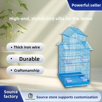 Cage à oiseaux pliable à double couche de style maison pour perroquets et canaris, design chinois