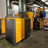 Compresseur d'air à vis à fréquence variable 75KW 90KW 8bar à entraînement direct industriel, moteur IE4 PM avec contrôle à distance IoT