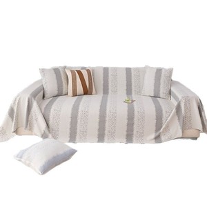 Ins Style Ice Silk <b>Sofa</b> <b>Cover</b> Stripe Pattern 145-185Cm Summer Cooling Non Slip Seat Cushion Pad Type Machine Washable - Product Image 5