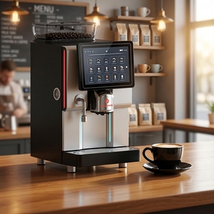 Cafetera Comercial Automática de Doble Caldera, 15 Bares, Pantalla Táctil de 10 Pulgadas, Acero Inoxidable, Control por Aplicación, Programable e Inteligente - Product Image 1