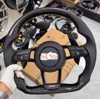 Volant sport en fibre de carbone à fond plat avec palettes de changement de vitesse étendues pour Audi A3 A4 A5L S3 S4 S5 – Kit de rétrofit