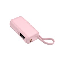 Mini batterie externe portable porte-clés 5000 mAh avec câble intégré, affichage numérique LED, promotion cadeau, chargeur de voyage, marque privée