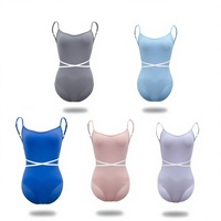 Justaucorps de danse classique professionnel pour femme adulte, dos nu, coupe haute, en nylon, bretelles réglables, ajusté, pour la pratique de la gymnastique