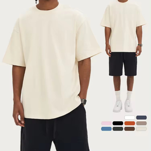 Nouveau T-shirt Homme 2024 en Coton Lourd 280G à Manches Courtes, Coupe Ample, Couleur Unie, T-shirt de Base pour Homme - Product Image 1