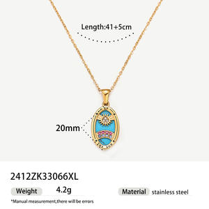 Hongtong B1-303 Neueste Design <span class=keywords><strong>Tarot</strong></span> Glänzende Zirkon Vintage Hot Sale Zarte Mode Schmuck Großhandel Anhänger Halsketten - Product Image 4