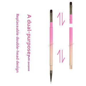 Lot de 5 pinceaux à double tête avec manche métallique pour nail art, gel UV et peinture acrylique – Fournitures de manucure - Product Image 3
