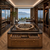 Meuble de rangement horloger de style Genève avec vitrines en verre anti-UV et îlot remontoir automatique pour montres
