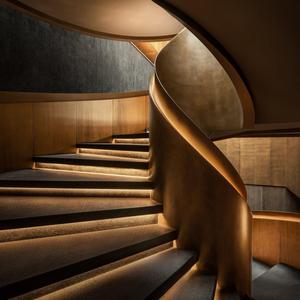 Escalera Curva de Estilo Art <span class=keywords><strong>Deco</strong></span> Moderno para Penthouses de Lujo al Estilo Manhattan - Product Image 4