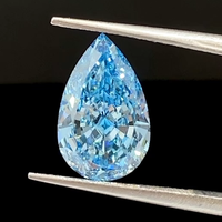 Vente chaude lâche CVD diamant 5.01CT VVS2 poire coupe fantaisie couleur bleu Intense diamant cultivé en laboratoire