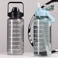 Bouteille d'eau sport 2L écologique à couvercle rabattable en PC, idéale pour la course et le camping, compatible eau bouillante, pour adultes – Meilleure vente