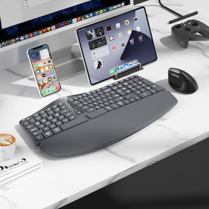 Bàn phím Ergonomic đa thiết bị cao cấp cho công việc lai thích ứng với máy tính xách tay và máy tính để bàn với thiết kế tiện dụng - Product Image 3