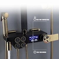 Ensemble de douche numérique intelligent certifié CE, robinets de baignoire en laiton, pomme de douche ABS, système de douche thermostatique mural