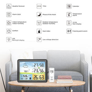 Station météo sans fil Protmex 433 Indoor Ptx-2 avec capteur de température et d'humidité extérieur - Product Image 4