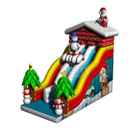 2023 nouvel an noël extérieur gonflable noël obstacle videur maison toboggan Combo pour enfants château gonflable pour la fête