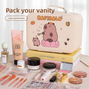 Nouvelle Trousse <span class=keywords><strong>de</strong></span> Maquillage Grande Capacité en PU Imperméable avec Fermeture Éclair, Motif Dessin Animé, Idéale pour Enfants et Cadeaux <span class=keywords><strong>de</strong></span> Fête - Product Image 2
