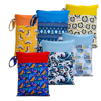 Benutzer definierte zwei Taschen Wieder verwendbare wasserdichte Windel Wet Bag Windel Eimer Liner Baby Reisetasche Mama Tasche